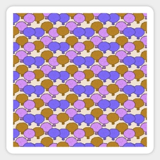 Puff balls Mushroom Surface pattern in golden brown, purple and pink Sticker